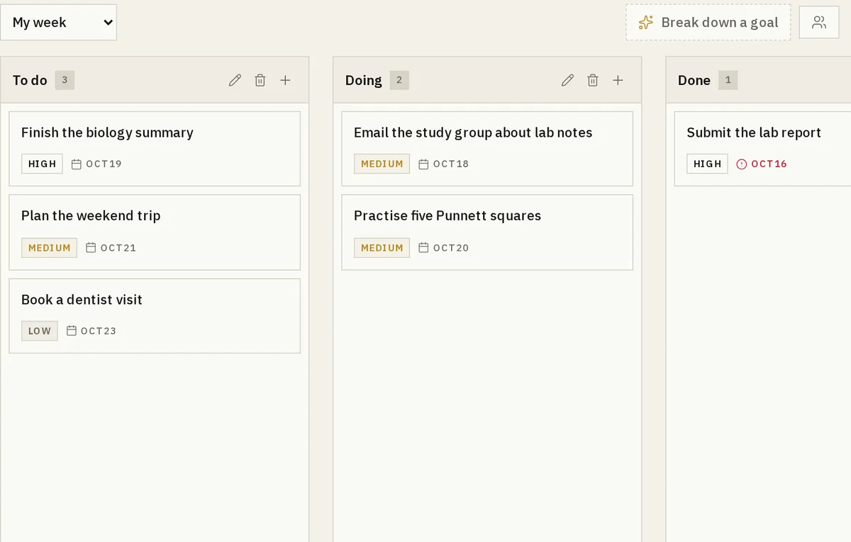 A task board in Jalaran’s Tasks